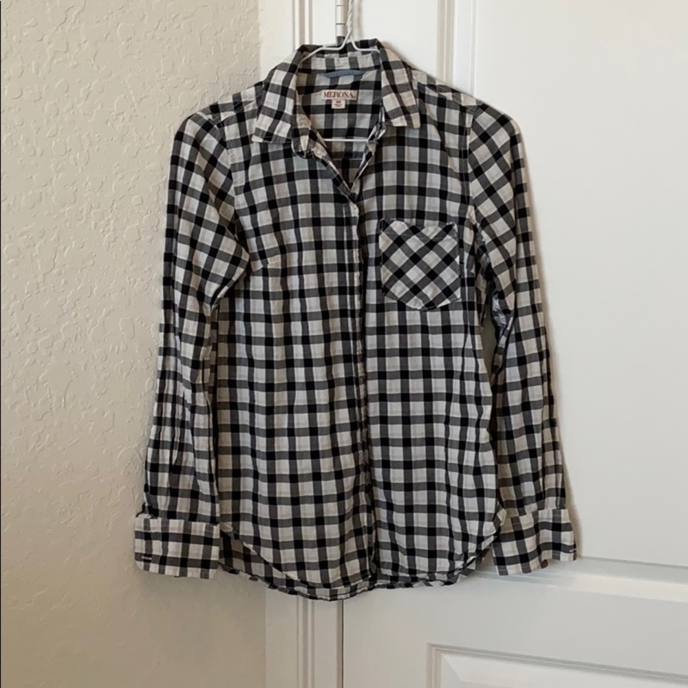Black & white gingham Merona shirt